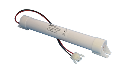 4 cell D4000mAh 4.8V Ni-Cd High Temperature Stick Emergency Lighting Battery Pack w/ Connector and Mounting Caps (ABB Stanilite) image 0