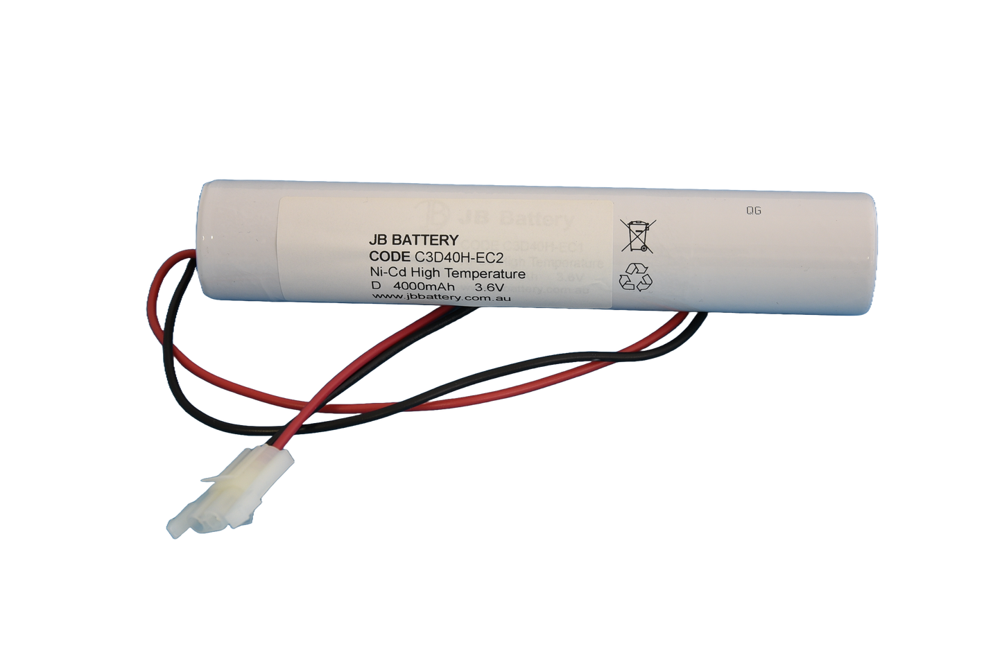 3 cell D4000mAh 3.6V Ni-Cd High Temperature Stick Emergency Lighting Battery Pack w/ Connector (ABB Stanilite) image 1