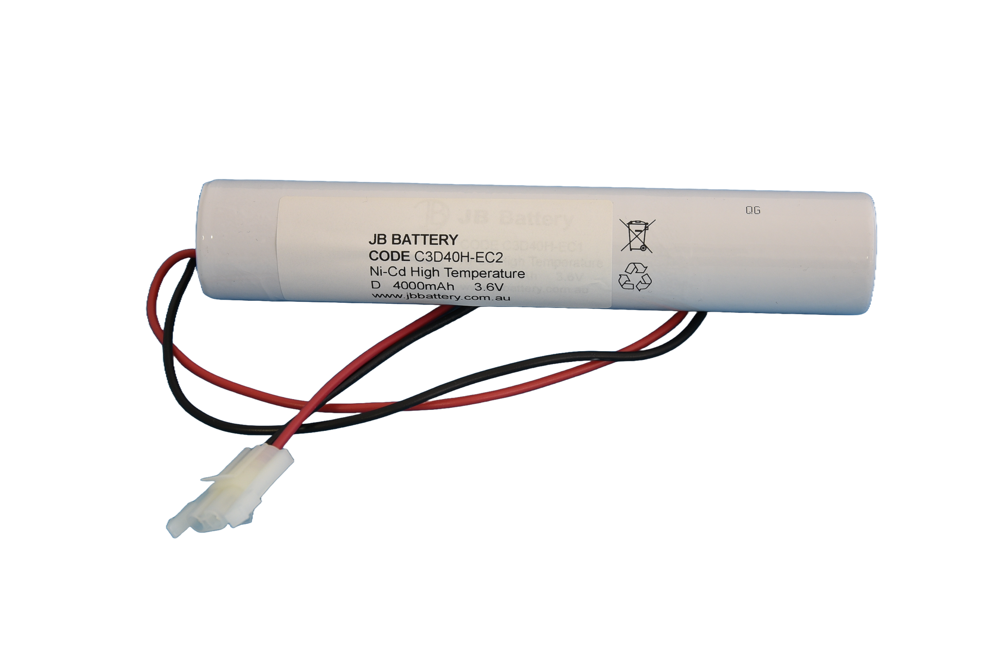 3 cell D4000mAh 3.6V Ni-Cd High Temperature Stick Emergency Lighting Battery Pack w/ Connector (ABB Stanilite) image 1