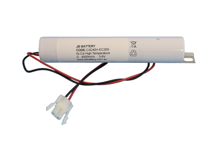 3 cell D4000mAh 3.6V Ni-Cd High Temperature Stick Emergency Lighting Battery Pack w/ Connector and Bracket (ABB Stanilite) image 1