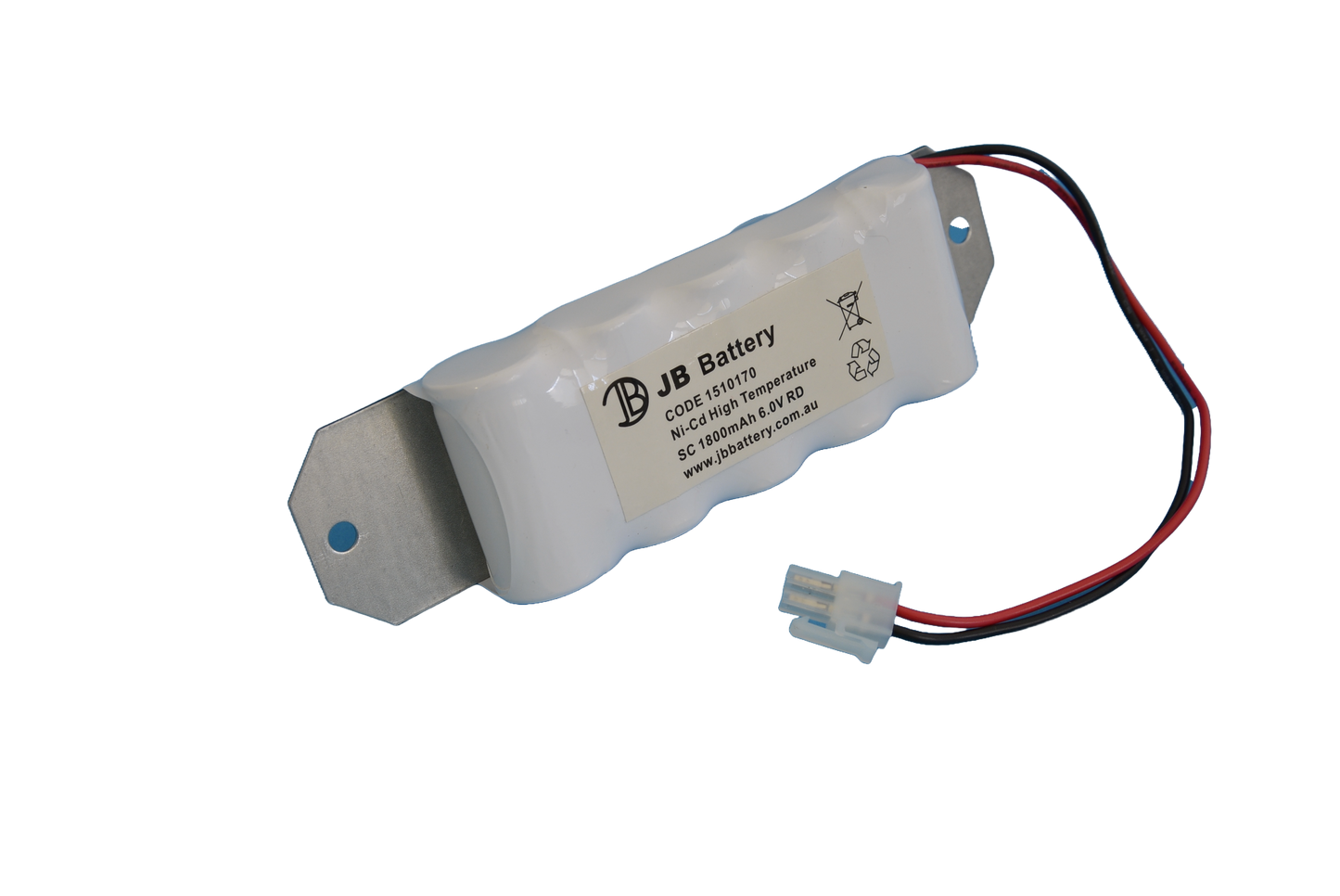 5 cell SC1800mAh 6.0V Ni-Cd High Temperature Side By Side Emergency Lighting Battery Pack w/ Connector and Bracket (Clevertronics) image 0