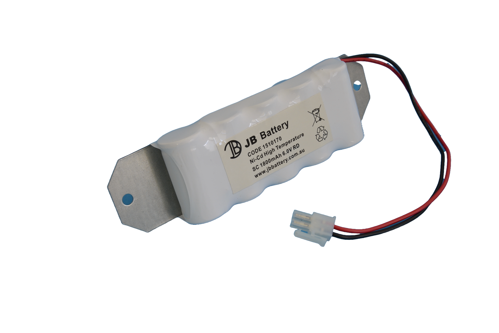 5 cell SC1800mAh 6.0V Ni-Cd High Temperature Side By Side Emergency Lighting Battery Pack w/ Connector and Bracket (Clevertronics) image 0