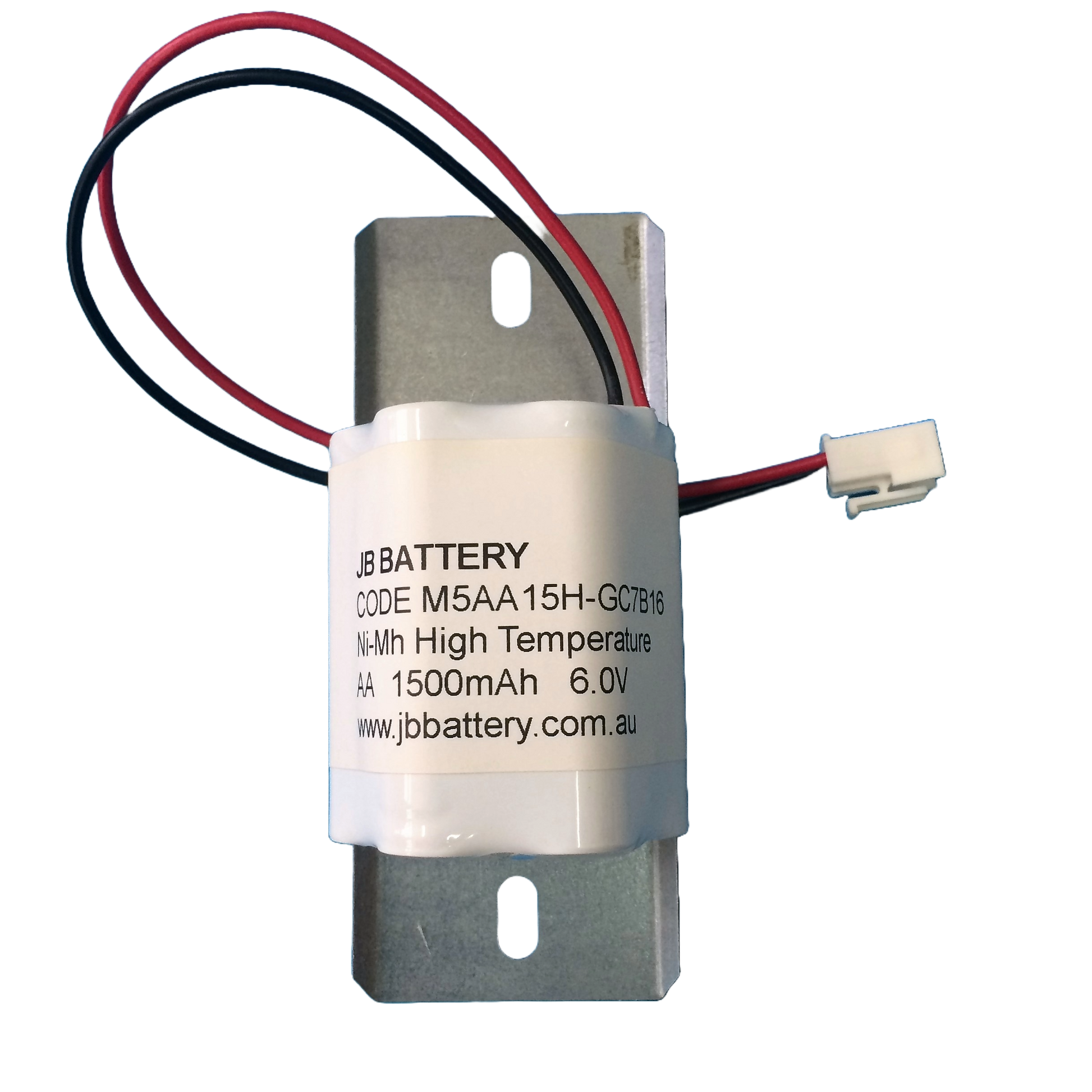 5 cell AA1500mAh 6.0V Ni-MH High Temperature 2by3 Emergency Lighting Battery Pack w/ Connector and Bracket (Eaton Menvier) image 0
