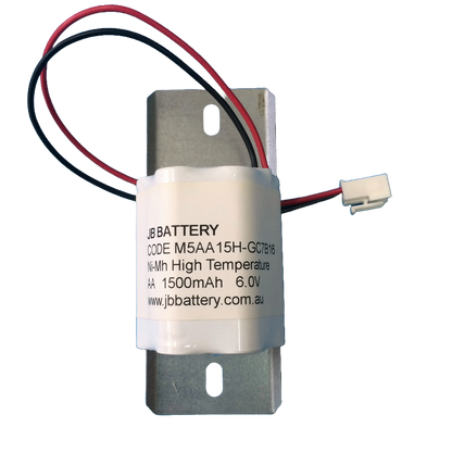 5 cell AA1500mAh 6.0V Ni-MH High Temperature 2by3 Emergency Lighting Battery Pack w/ Connector and Bracket (Eaton Menvier) image 0