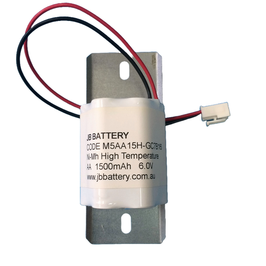 5 cell AA1500mAh 6.0V Ni-MH High Temperature 2by3 Emergency Lighting Battery Pack w/ Connector and Bracket (Eaton Menvier) image 0