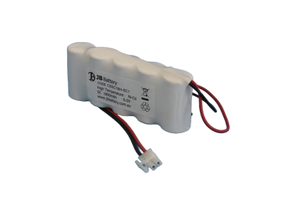 5 cell Sub C1800mAh 6.0V Ni-Cd High Temperature Side By Side Emergency Lighting Battery Pack w/ Connector (Clevertronics) image 0